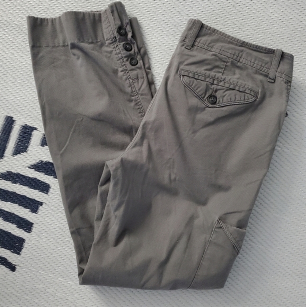 White House Black Market Gray Straight Leg Cargo Pants